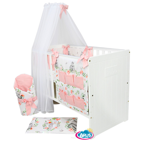 4 el.Pościel do łóżeczka 120x90 dwustronna 