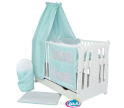 Baldachim materiałowy (małe miętowe serduszka)