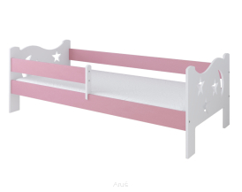 Łóżko dziecięce z barierką 160X80 BETTY biało różowy