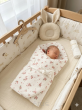 Rożek becik muślinowy, otulacz, kołderka, mata z wypełnieniem 4w1 (powder blossom) - 4