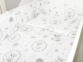 ARUŚ 2 el. pościel do łóżeczka 120*90 (148-wianuszki popielate)