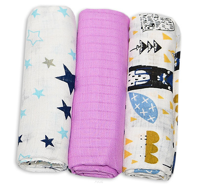 Pieluszki pieluchy tetrowe 3 sztuki (zestaw F)