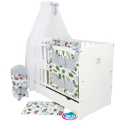 6 el.Pościel do łóżeczka 120x90 dwustronna "KOKARDKA" (jarzebina +popiel gładki)