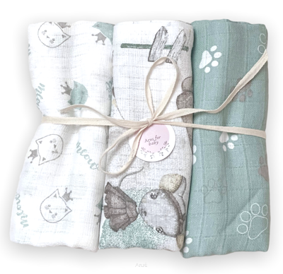 Pieluszki pieluchy tetrowe 3 sztuki (zestaw O)