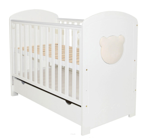 Łóżeczko z szufladą / tapczanik LITTLE TEDDY kolor biały