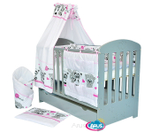 ARUŚ 4 el. pościel do łóżeczka 120*90 (1-pandy bialo rozowe)