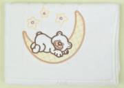 Ręcznik kąpielowy z haftem 55x72 (kremowy miś na księżycu)