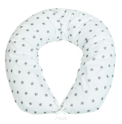 Poduszka do spania dla kobiet w ciąży do karmienia duża (popiel gwiazdki na białym)