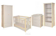 Zestaw, komplet mebli dziecięcych DIEGO 4 łóżeczko +komoda +szafa +regał (kaszmir/sosna)