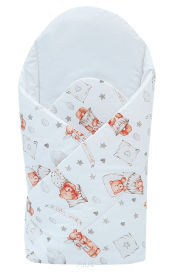 Rożek becik usztywniony zapinany na rzep (misie good night)