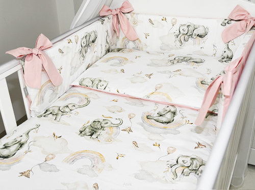 5 el.Pościel do łóżeczka 120x90 dwustronna 