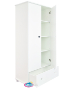 Szafa dwudrzwiowa z szufladą SISI kolor biały