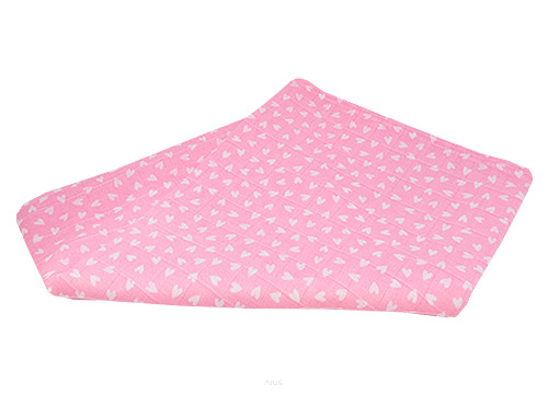 Pieluszka pielucha muślinowa (różowe serduszka)