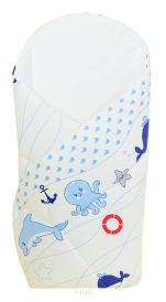 Rożek becik usztywniony zapinany na rzep (niebieskie morze 1)