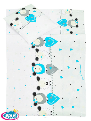 4 pościel do przedszkola 80*220 +gratis (owca z sercem niebieska)