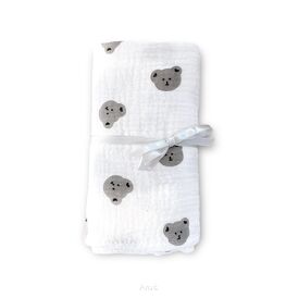 Otulacz pieluszka muślinowa Double Gauze 1szt  (Popielate misie)