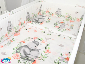 ARUŚ 3 el. pościel do łóżeczka 120*90 (166-hipcie brzoskwinia)