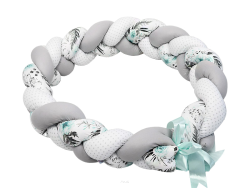 Warkocz ochraniacz do łóżeczka 210cm (miętowy garden)