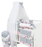 Baldachim z szyfonu szyfonowy 150*420 (popielata kokardka)