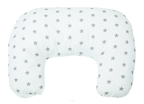Poduszka do karmienia rogal fasolka (popiel gwiazdki na białym)