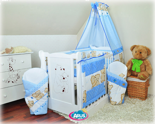 ARUŚ 6 el. pościel bawełniana 120*90 (108-niebieski teddy)