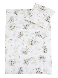 Pościel do przedszkola z wszytym wypełnieniem 220*80 (beżowy słonik)