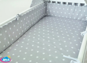 Tkanina bawełniana bawełna na metry 1mb (6-biale gwiazdki na popiel tle)