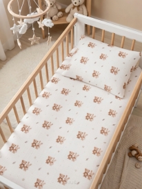 ARUŚ 2 el. poszewki/pościel muślinowa do łóżeczka 120*90 60*40 (cuddle friends)