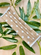 Maseczka maska ochronna bawełniana wielokrotnego użytku (1szt) bezowe grochy