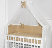 6 el. Pościel do łóżeczka Tobiasz bez baldachimu (koronka beżowa)