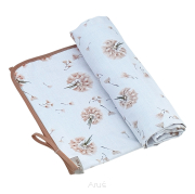 Koc muślinowy dwustronny 100x75 (dmuchawce beżowe +beż)