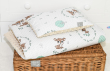 Pościel do wózka / kołyski MINKY (capuccino  +wianuszki zielone) - 2