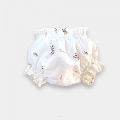 Bloomersy z falbankami haftowanymi plumetti (petite fleur)