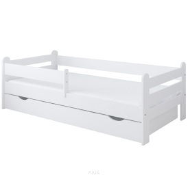 Łóżko dziecięce z szufladą z barierką 160X80 LIAM biały