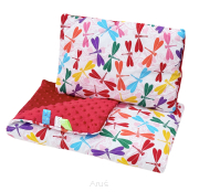 Pościel do wózka / kołyski MINKY (czerwony +ważki)