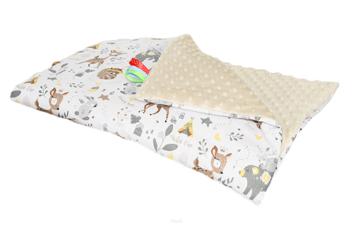 Koc kocyk pled pledzik MINKY 75x100 (capuccino +sarenki)