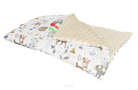 Koc kocyk pled pledzik MINKY 75x100 (capuccino +sarenki)
