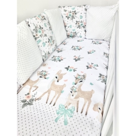 Ochraniacz poduszki 6szt (bambi +popiel kropki)