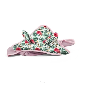 Okrycie kąpielowe frotte ręcznik z kapturkiem 100x100 Bunny Ears różowe