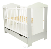 Łóżeczko z szufladą / tapczanik PATI popiel/biała (bez nadruku)