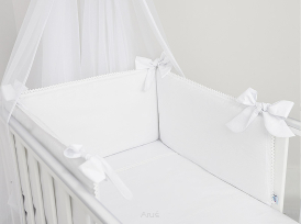 3 el. Pościel do łóżeczka 120x90 "Koronka" biała