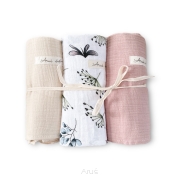 Otulacze pieluszki muślinowe Double Gauze zestaw 3szt (A1)