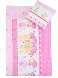 Pościel do przedszkola z wszytym wypełnieniem 220*80 (różowe misie sweet)