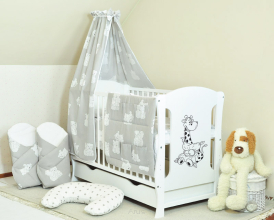 Baldachim materiałowy (popielate małe misie)