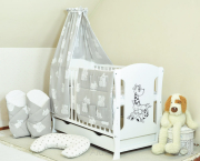 Baldachim materiałowy (popielate małe misie)