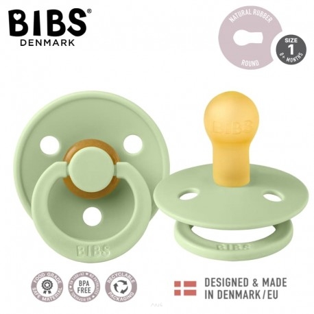 BIBS smoczek uspokajający kauczukowy 0+ S (pistachio)