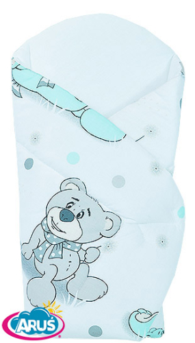 Rożek becik usztywniony zapinany na rzep (miętowe misie dmuchawce1)