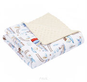 Koc kocyk pled pledzik MINKY 75x100 (kremowy +ciuchcia)