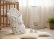 Rożek becik muślinowy, otulacz, kołderka, mata z wypełnieniem 4w1 (soft beige garden) - 2
