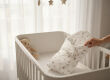 Rożek becik muślinowy, otulacz, kołderka, mata z wypełnieniem 4w1 (soft beige garden) - 3